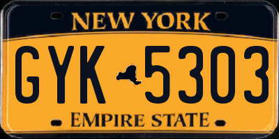 NY license plate GYK5303