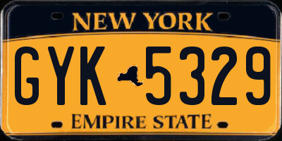 NY license plate GYK5329