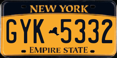 NY license plate GYK5332