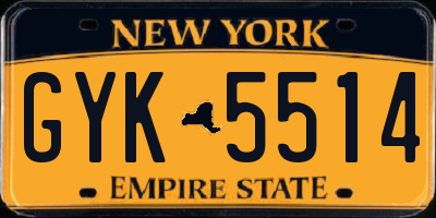 NY license plate GYK5514