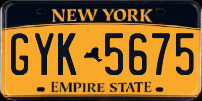 NY license plate GYK5675