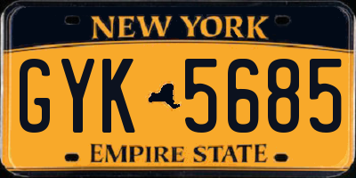 NY license plate GYK5685