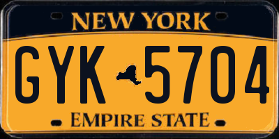 NY license plate GYK5704