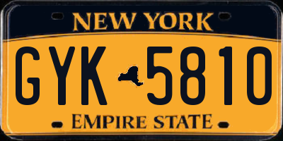 NY license plate GYK5810