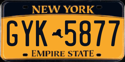 NY license plate GYK5877