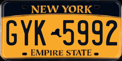 NY license plate GYK5992
