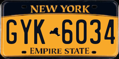 NY license plate GYK6034