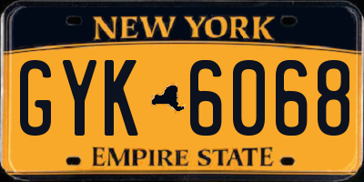 NY license plate GYK6068