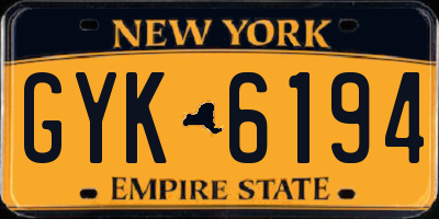 NY license plate GYK6194