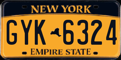 NY license plate GYK6324