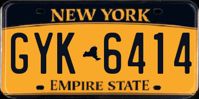 NY license plate GYK6414