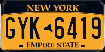 NY license plate GYK6419