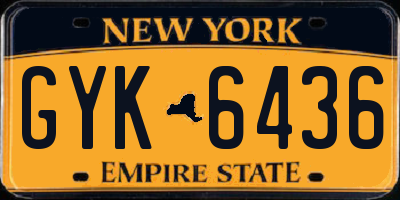 NY license plate GYK6436