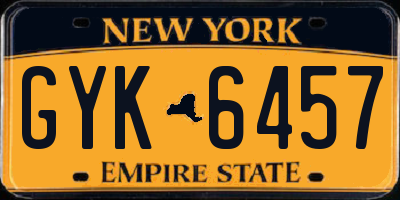 NY license plate GYK6457