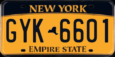 NY license plate GYK6601