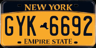 NY license plate GYK6692