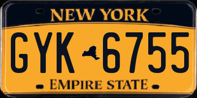NY license plate GYK6755