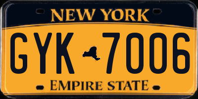 NY license plate GYK7006
