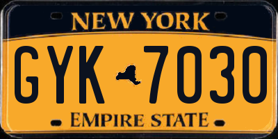 NY license plate GYK7030