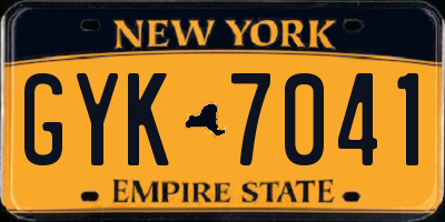 NY license plate GYK7041