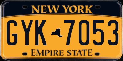 NY license plate GYK7053