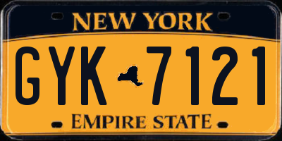 NY license plate GYK7121