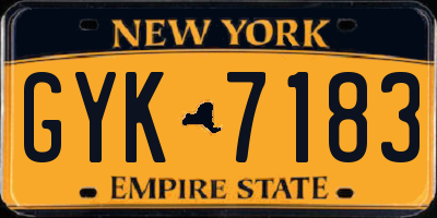 NY license plate GYK7183