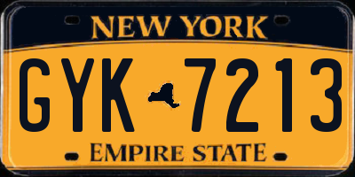 NY license plate GYK7213