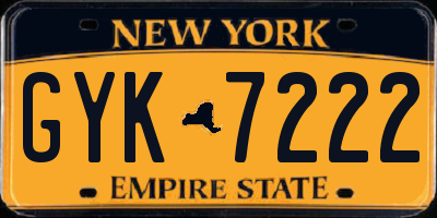 NY license plate GYK7222