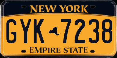 NY license plate GYK7238