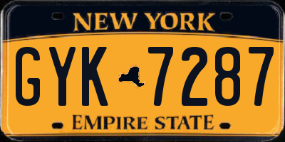 NY license plate GYK7287