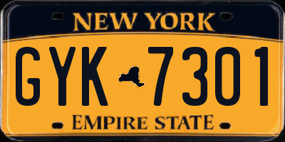 NY license plate GYK7301