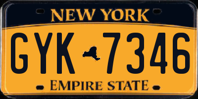 NY license plate GYK7346