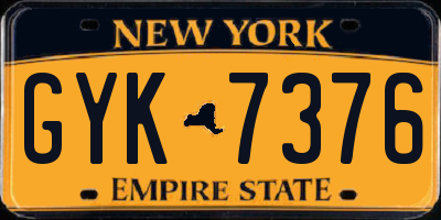 NY license plate GYK7376
