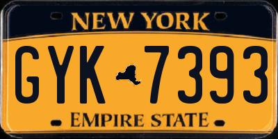 NY license plate GYK7393
