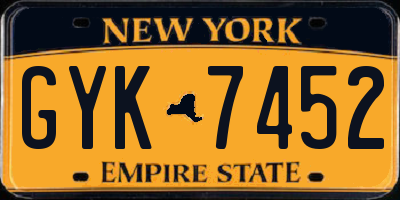 NY license plate GYK7452