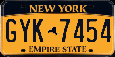 NY license plate GYK7454