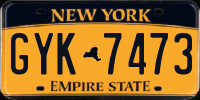 NY license plate GYK7473