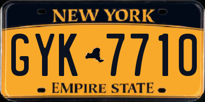 NY license plate GYK7710