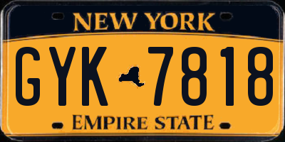 NY license plate GYK7818