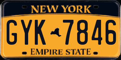 NY license plate GYK7846