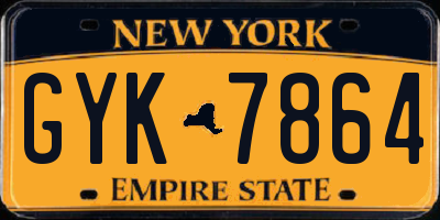 NY license plate GYK7864