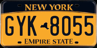 NY license plate GYK8055
