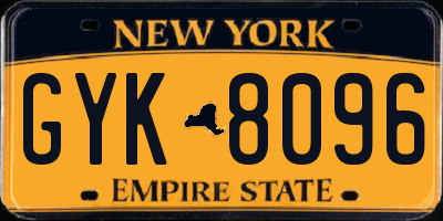 NY license plate GYK8096