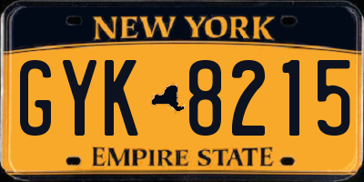 NY license plate GYK8215