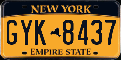 NY license plate GYK8437
