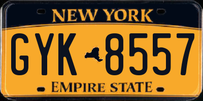 NY license plate GYK8557