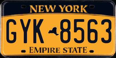 NY license plate GYK8563