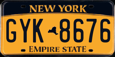 NY license plate GYK8676