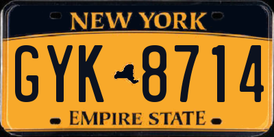 NY license plate GYK8714